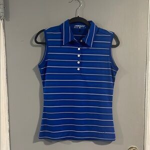 Nike Golf Victory Women's Dri-FIT Sleeveless Striped‎ Polo Size S